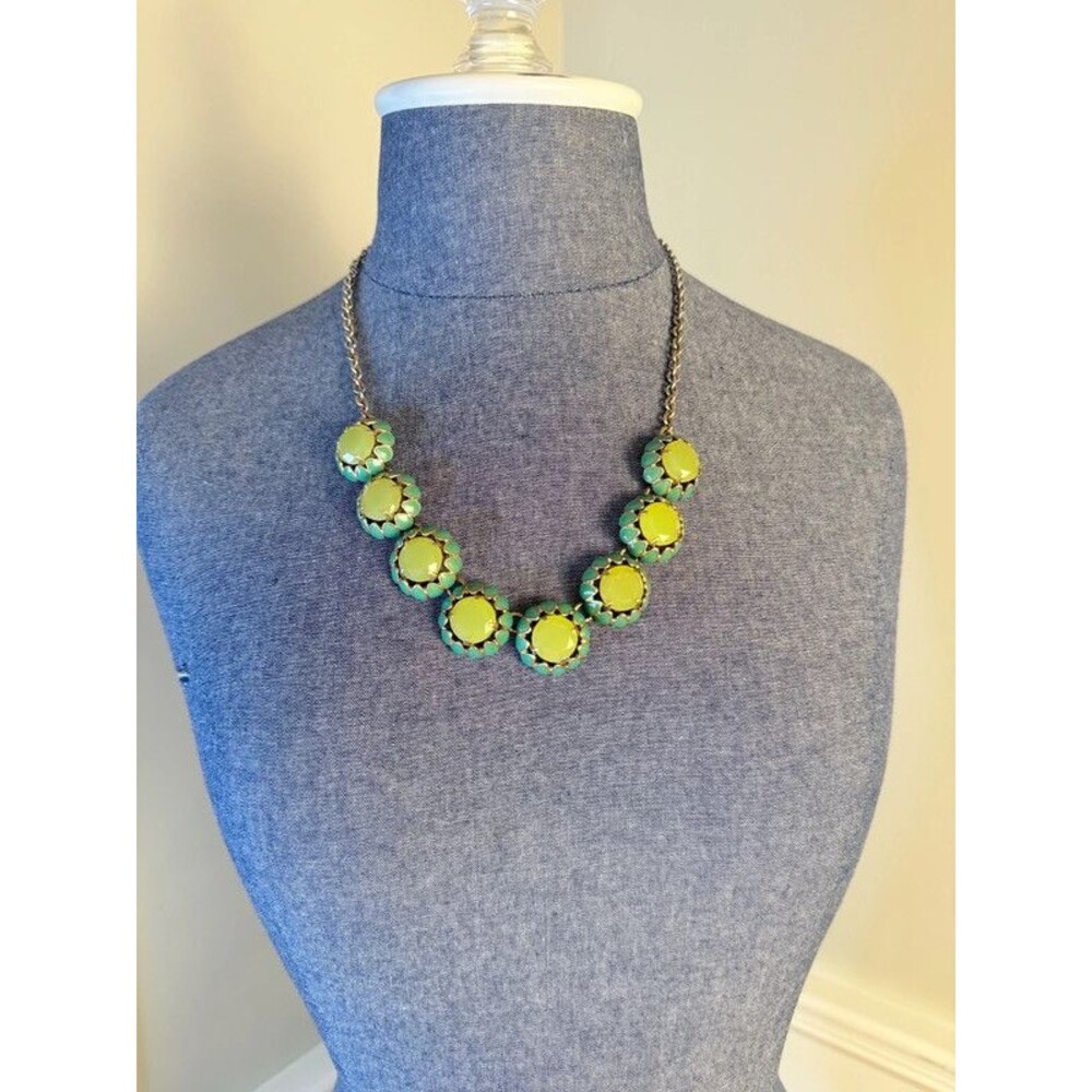 J.Crew Women's Yellow Green Turquoise Statement Necklace